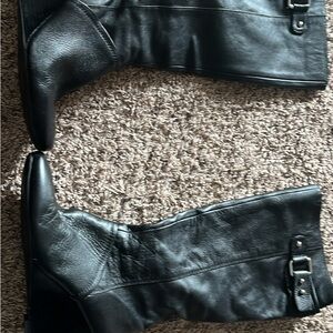 Nine West Tall Black wedge Leather boots